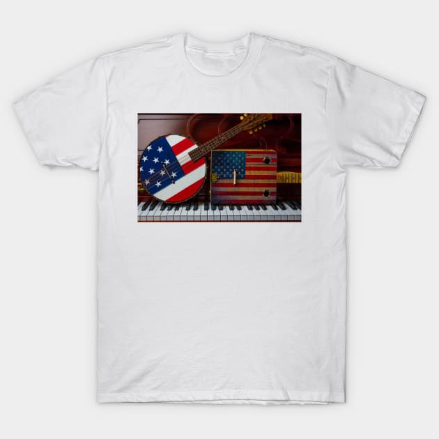 Two American Flag Instruments T-Shirt by photogarry